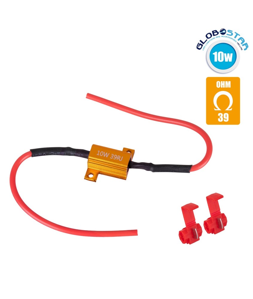 GloboStar® 81645 Βατική Αντίσταση Ακύρωσης Ένδειξης Βλάβης Can-Bus 10W 39 Ohm